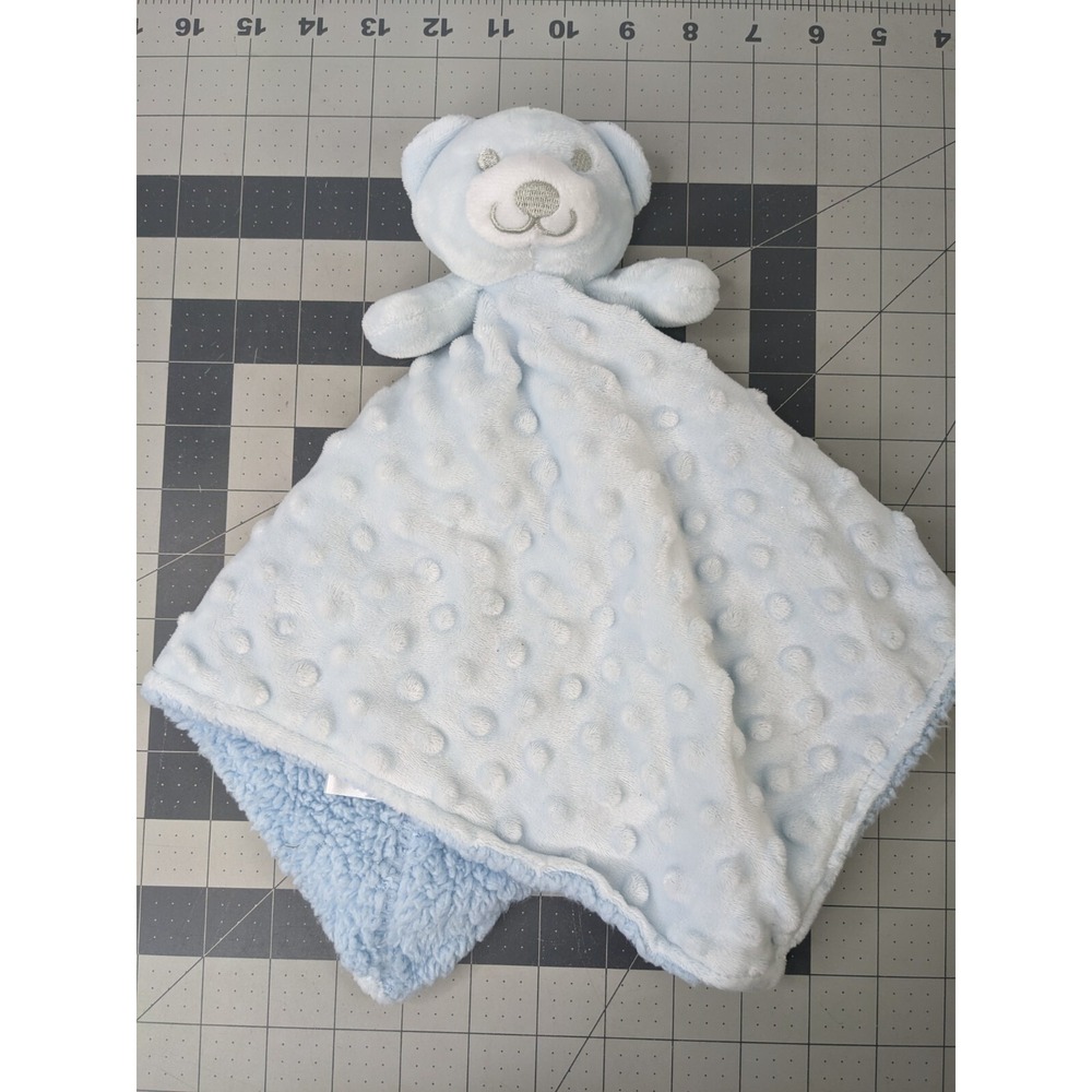 Crevent Blue Bear Lovey Dots Security Blanket Stuffed Animal Toy